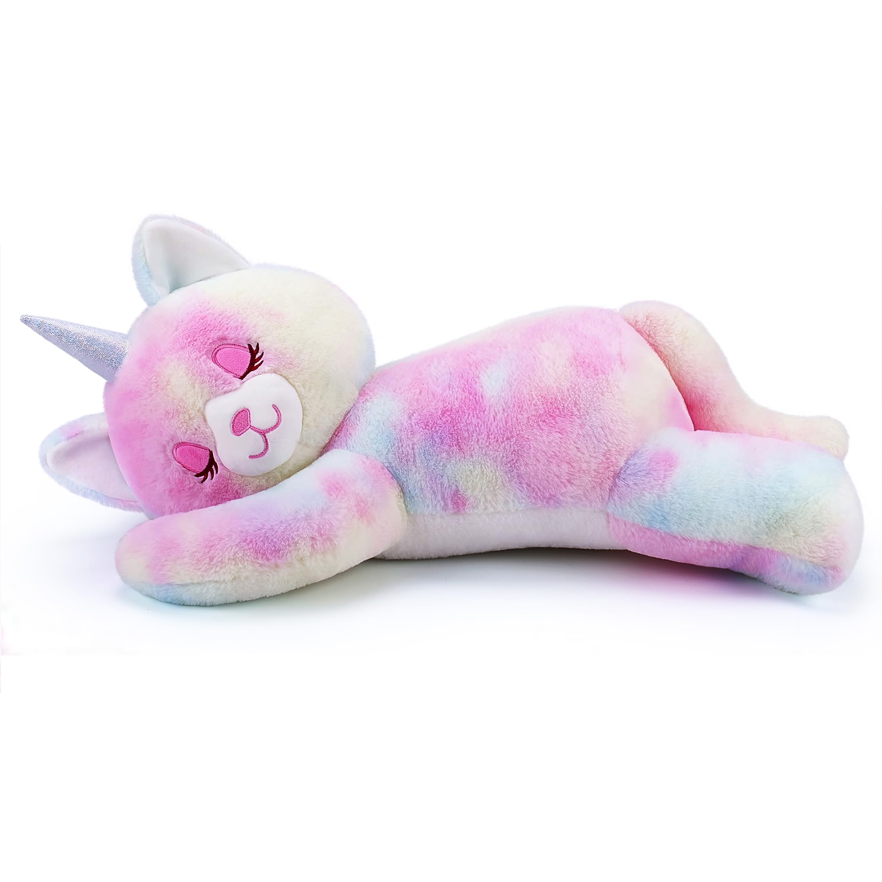 24' Large Unicorn Cat Plush Stuffed Animal- Unicorn Cat Plush Pillow Plushies, Big Unicorn Cat Plush, Sleeping Unicorn Cat Plus